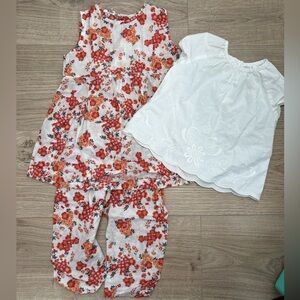 🌸 6M Floral Summer Set – 3PC Lightweight Cotton Outfit EUC 🌸